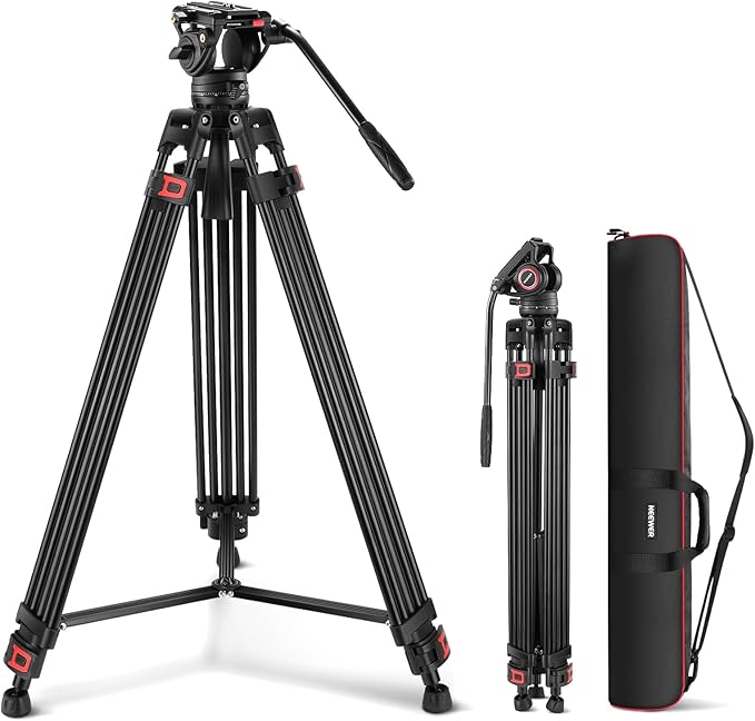 NEEWER 74" Video Tripod with Fluid Head