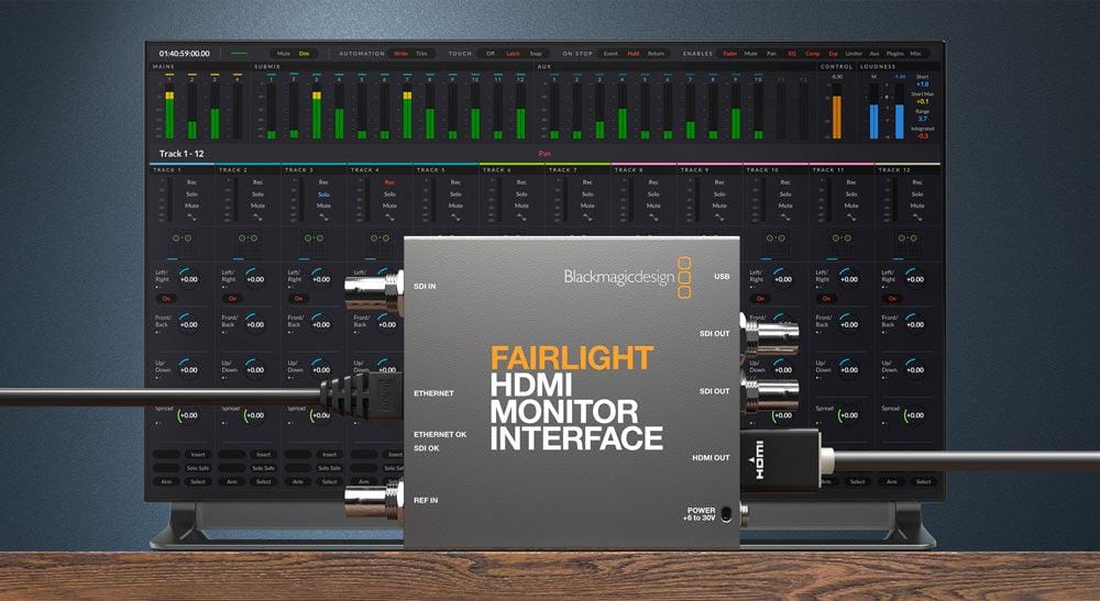 Blackmagic Design DaVinci Resolve & Fusion Software Fairlight HDMI Monitor Interface