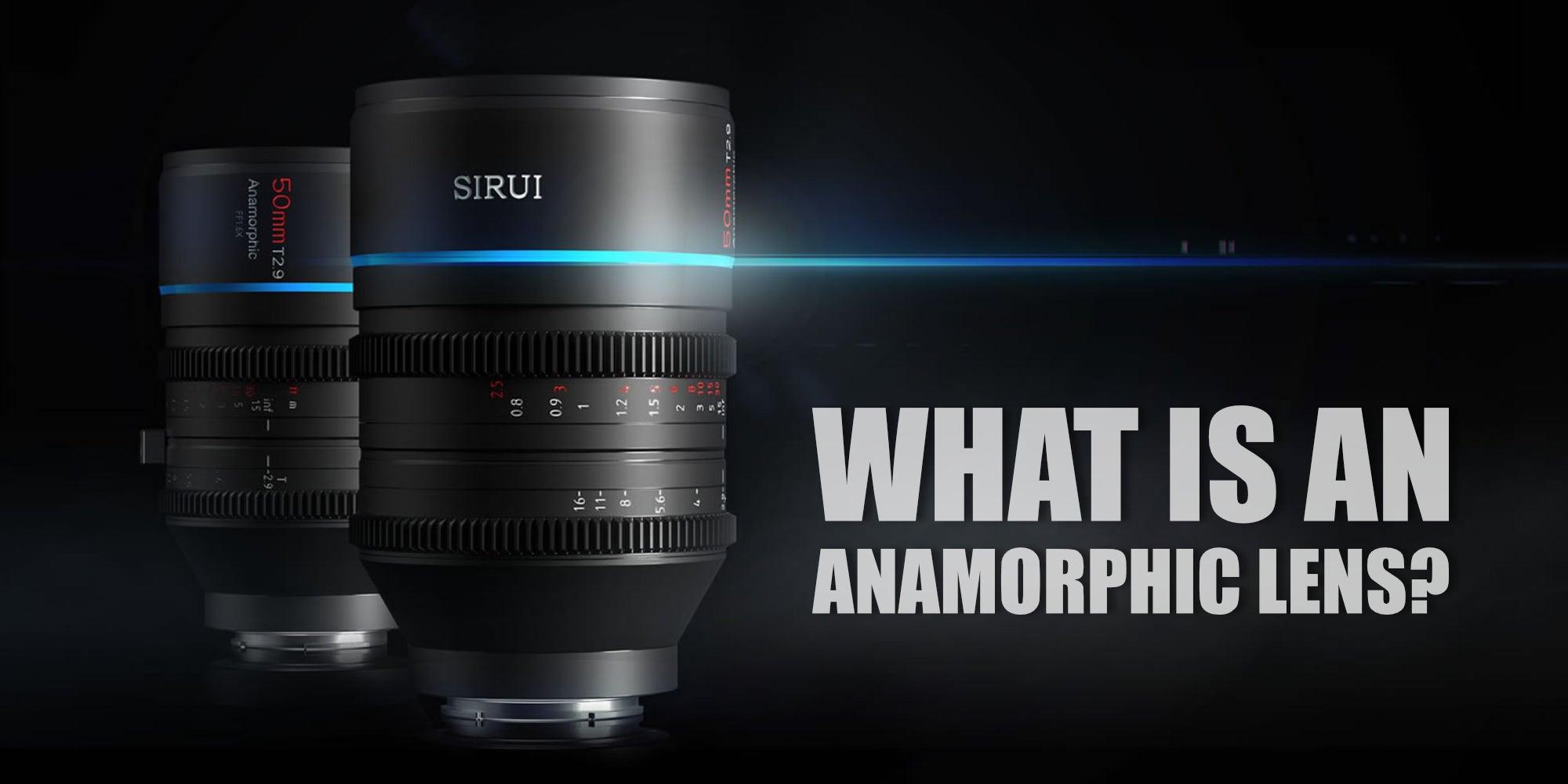 Image of a lens. Text says what is an anamorphic lens
