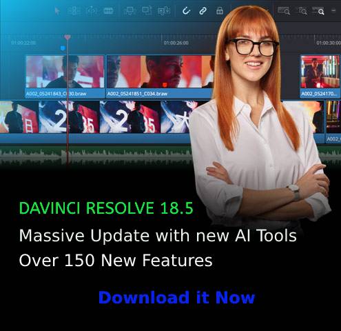 DaVinci Resolve 18.5 Beta: Dozens of new tools. 4 new AI Tools