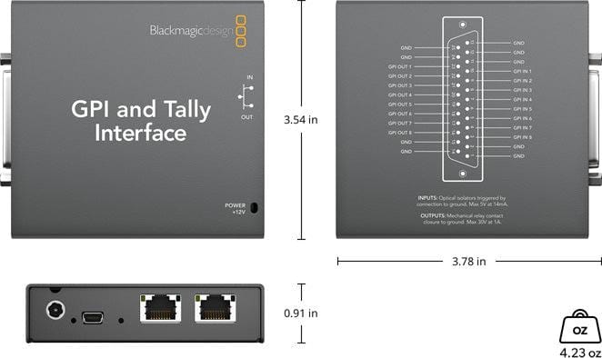 Blackmagic Design Production Switchers GPI and Tally Interface